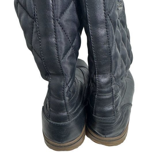 Coach Womens 8B Samara Black Quilted Mid Calf Boots‎ - Picture 8 of 13